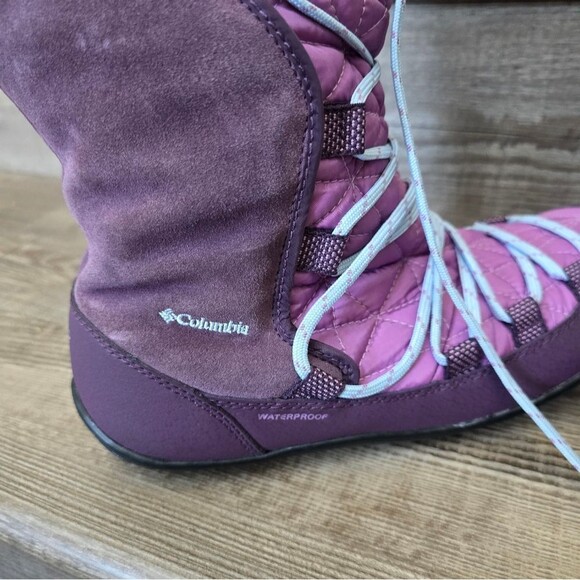 Columbia Loveland purple suede snow boots winter boots girls  size 6 - Picture 8 of 8